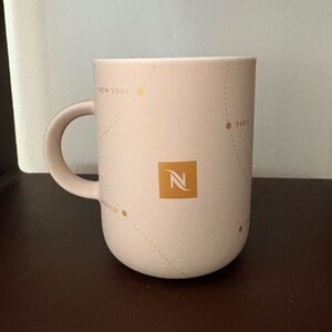Nespresso Cream Mug with Gold World Traveller